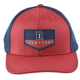 PGA Tour Pro Series Lightweight Red & Navy Blue Adjustable Golf Hat